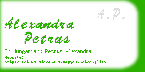 alexandra petrus business card